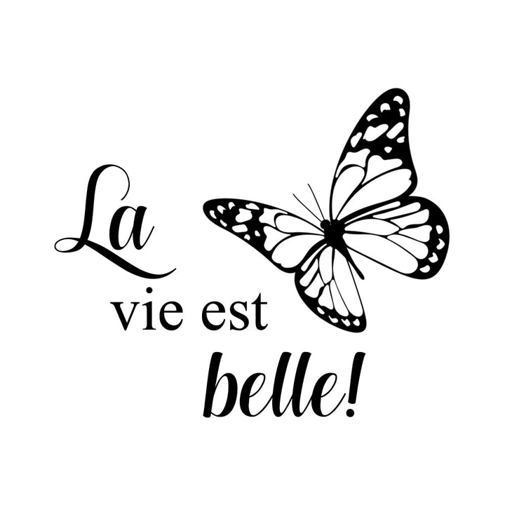 Verre gravé - La vie est belle!