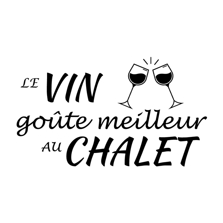 Verre gravé - Le vin goûte meilleur au chalet