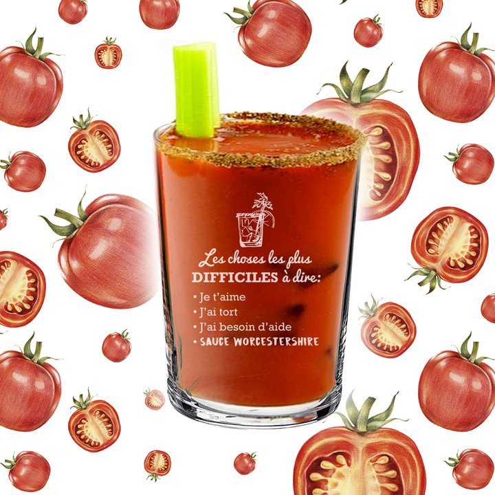 Verre à Bloody gravé - Choses difficiles à dire