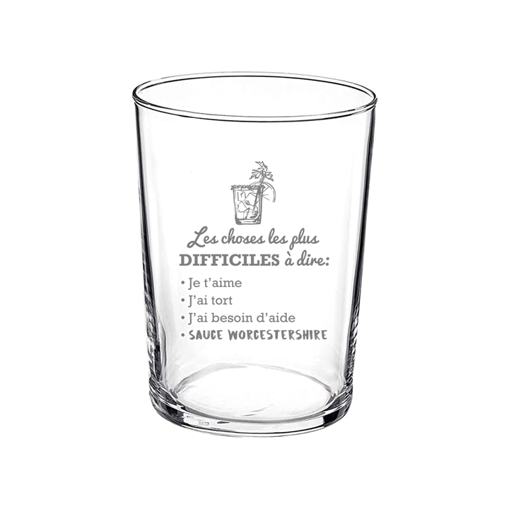 Verre à Bloody gravé - Choses difficiles à dire
