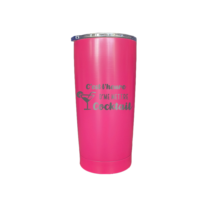 Verre gravé - C'est l'heure d'me mettre cocktail