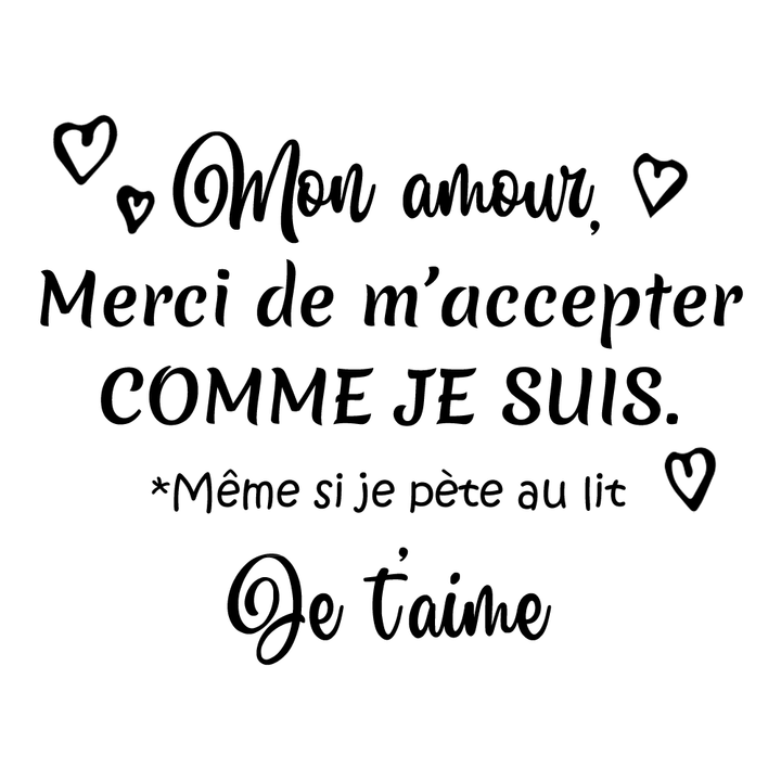 Verre gravé  - Mon amour,  Merci de m'accepter