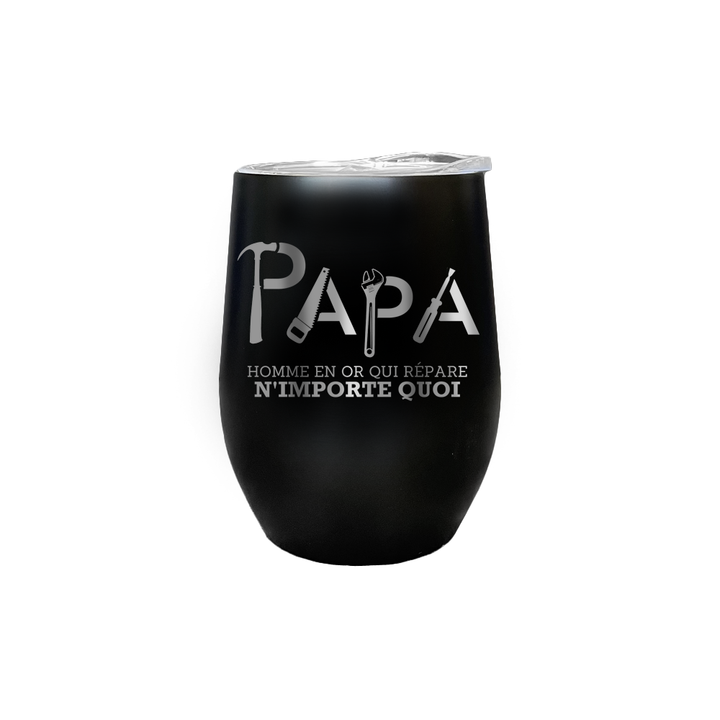 Verre gravé - Papa (outils)