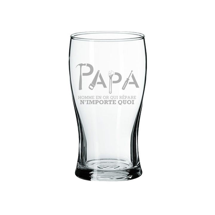 Verre gravé - Papa (outils)