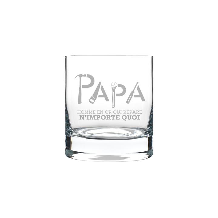 Verre gravé - Papa (outils)