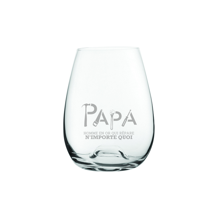 Verre gravé - Papa (outils)