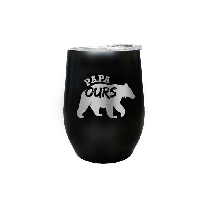 Verre gravé - Papa ours