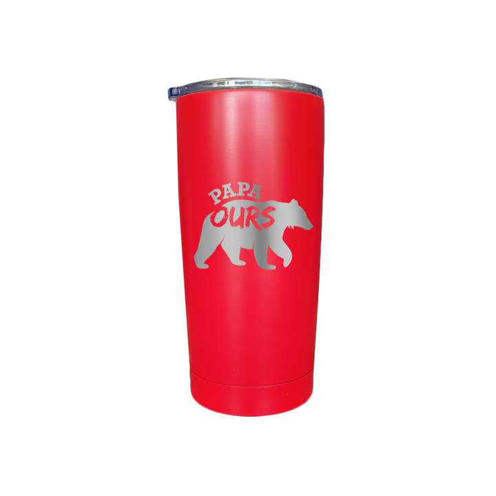 Verre gravé - Papa ours