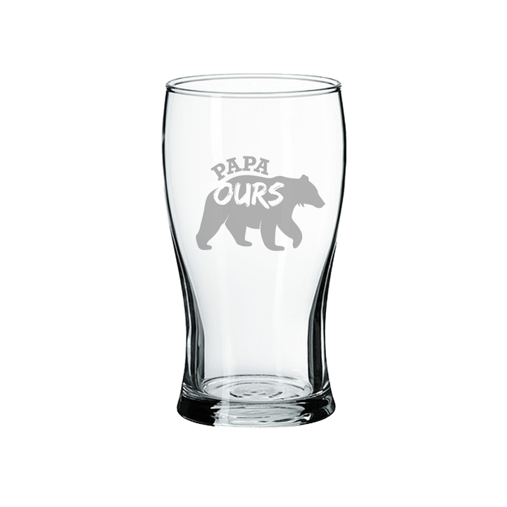 Verre gravé - Papa ours