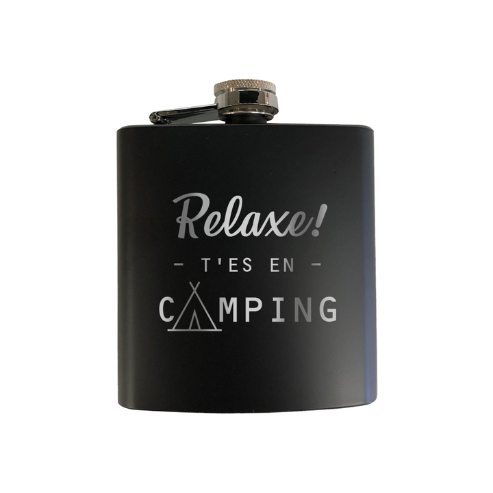 Verre gravé - Relaxe! T'es en camping