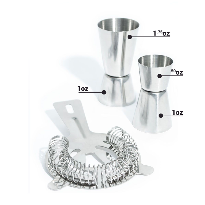Ensemble de doseurs et passoire à cocktail (Starfrit)