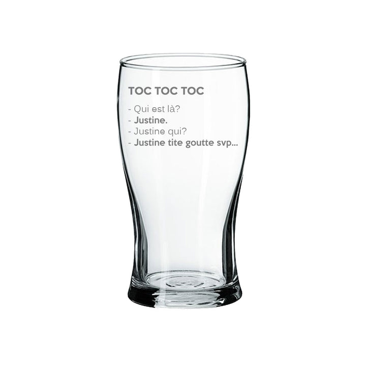 Verre gravé - Toc toc toc