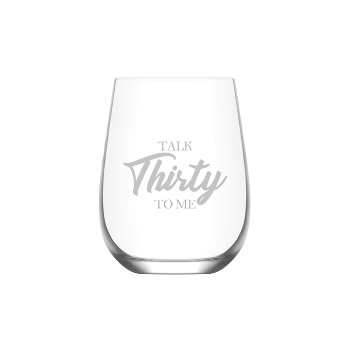 Verre gravé - Talk Thirty to me