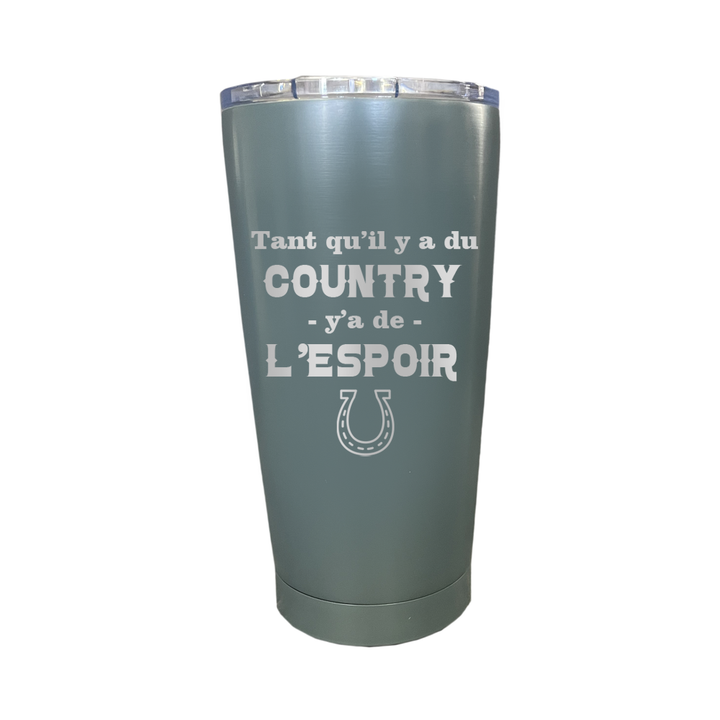 Verre gravé - Tant qu’il y a du country y’a de l’espoir