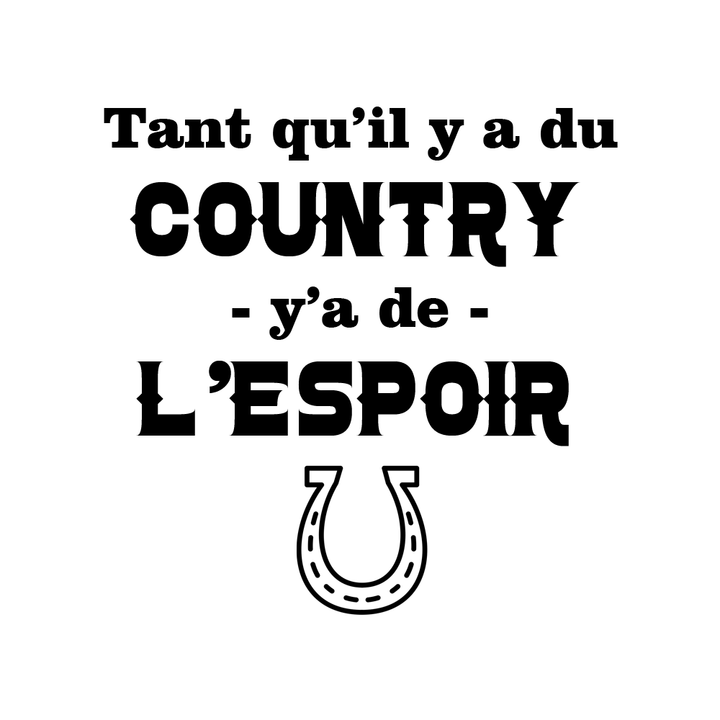 Verre gravé - Tant qu’il y a du country y’a de l’espoir