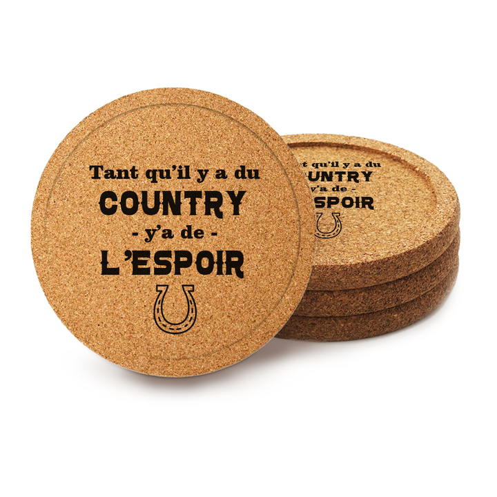 Verre gravé - Tant qu’il y a du country y’a de l’espoir