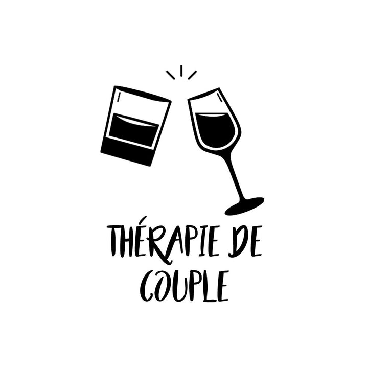 Ensemble de deux verres ''Thérapie de couple'' (Vin et Whisky)