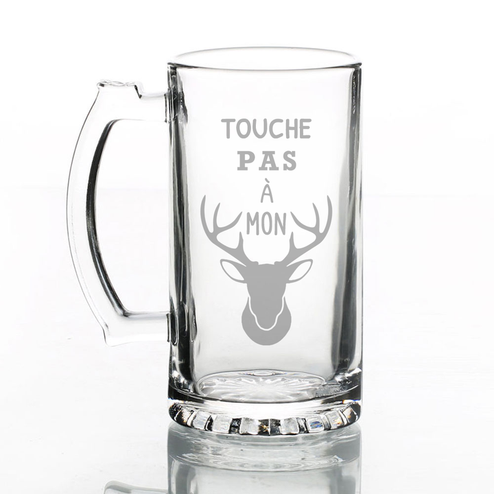 Verre gravé - Touche pas à mon Buck
