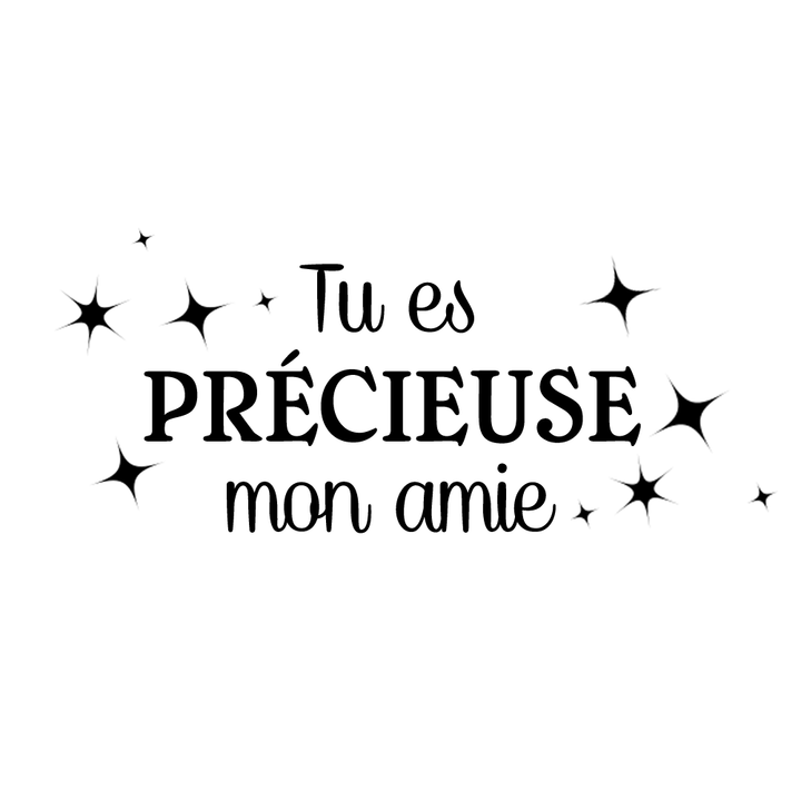 Verre gravé - Tu es précieuse mon amie