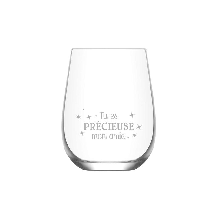 Verre gravé - Tu es précieuse mon amie