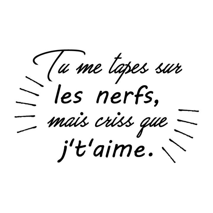 Verre gravé - Tu me tapes sur les nerfs