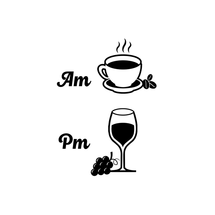 Verre à vin gravé - AM - PM