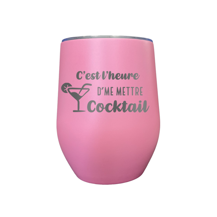 Verre gravé - C'est l'heure d'me mettre cocktail