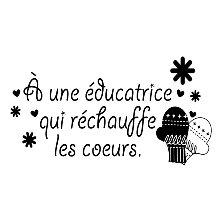 Verre gravé - Éducatrice qui réchauffe les cœurs