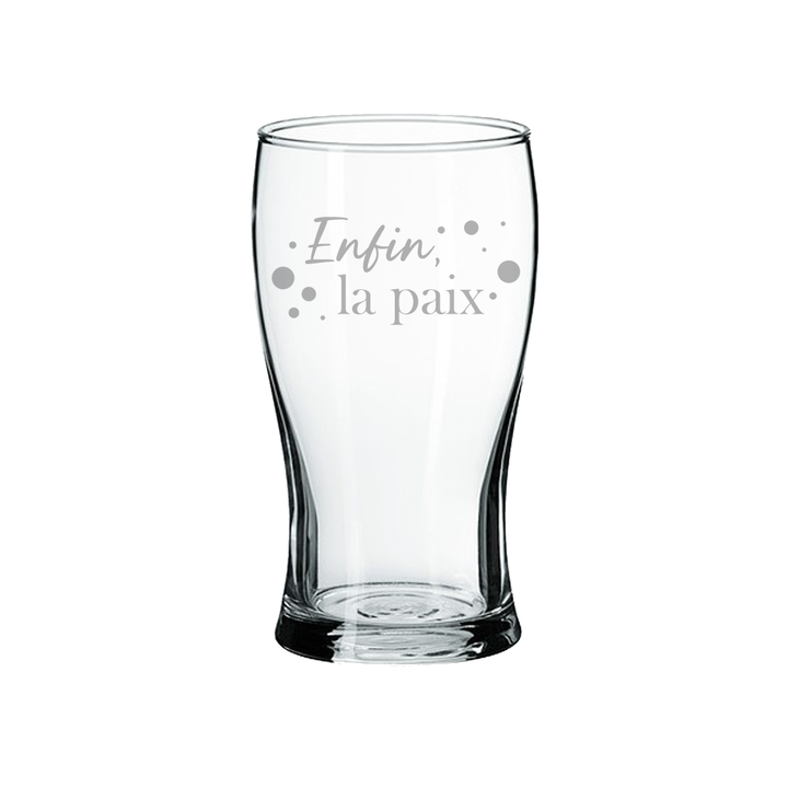 Verre gravé - Enfin, la paix