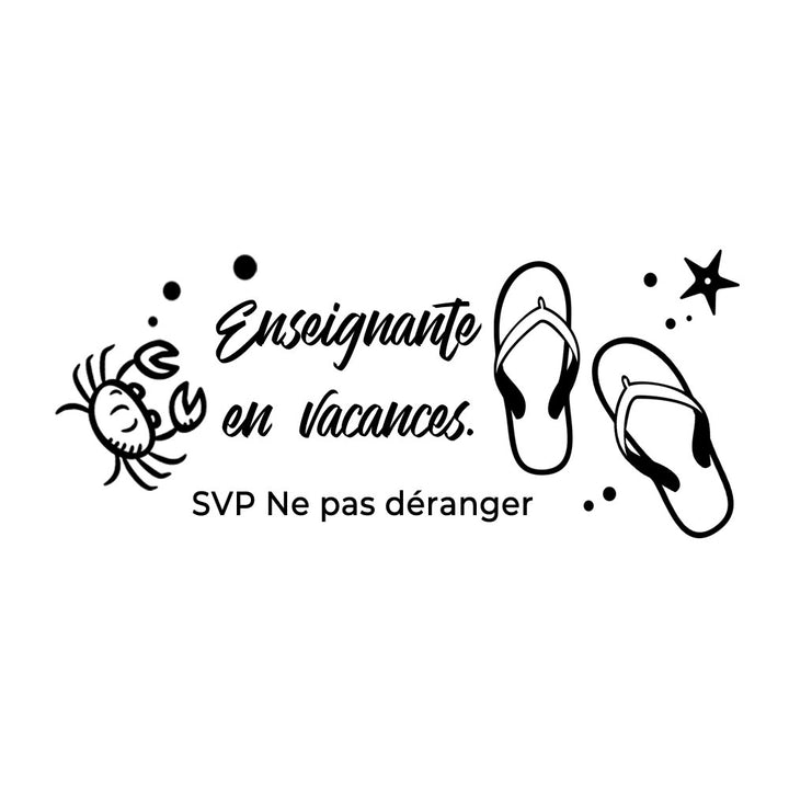 Verre gravé - Enseignante en vacances