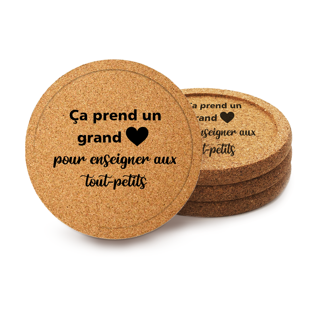 Sous-verre gravé (4) ''Enseigner aux tout-petits''