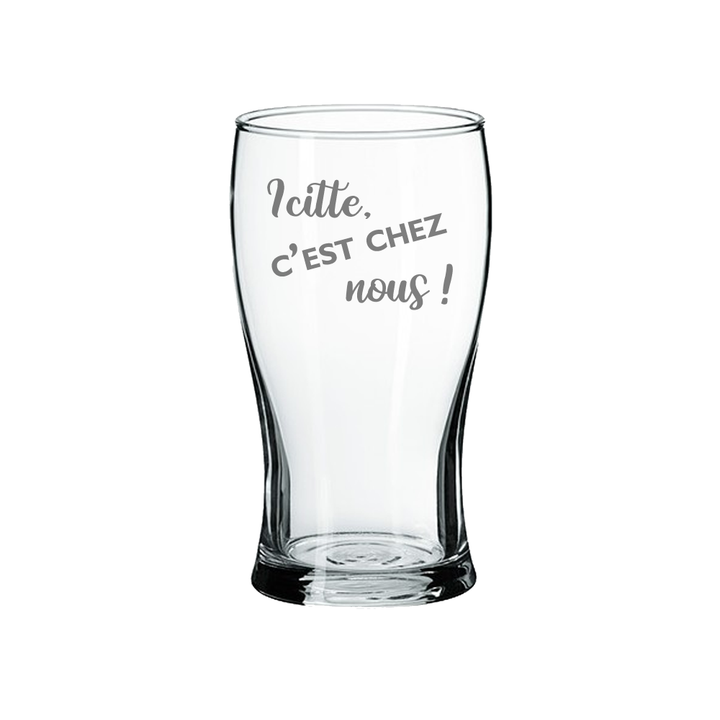Verre gravé - Icitte, c'est chez nous!