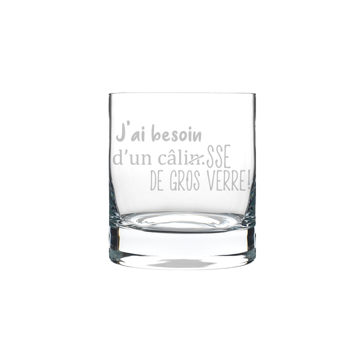 Verre gravé - Calisse de gros verre