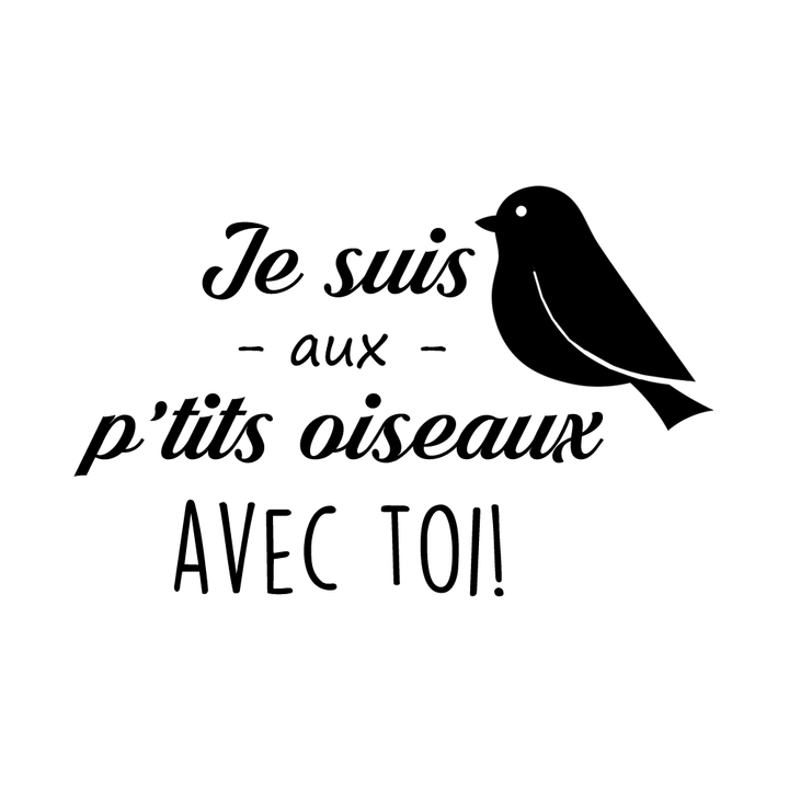 Verre gravé  - Je suis aux p'tits oiseaux