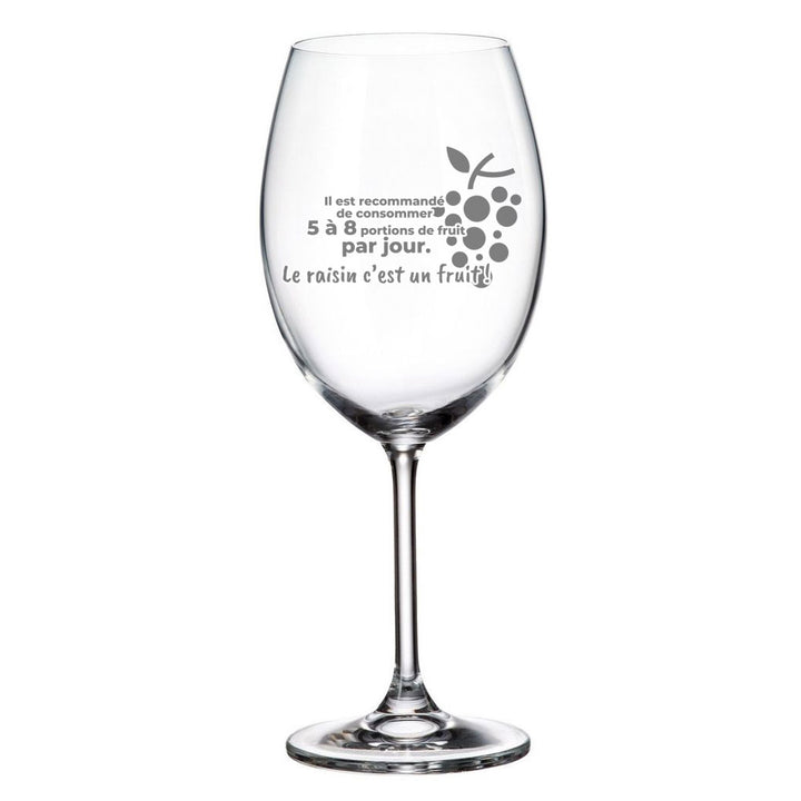 Verre à vin gravé - Portions de fruit