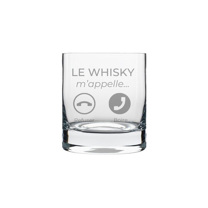 Verre old fashioned gravé - Le whisky m'appelle
