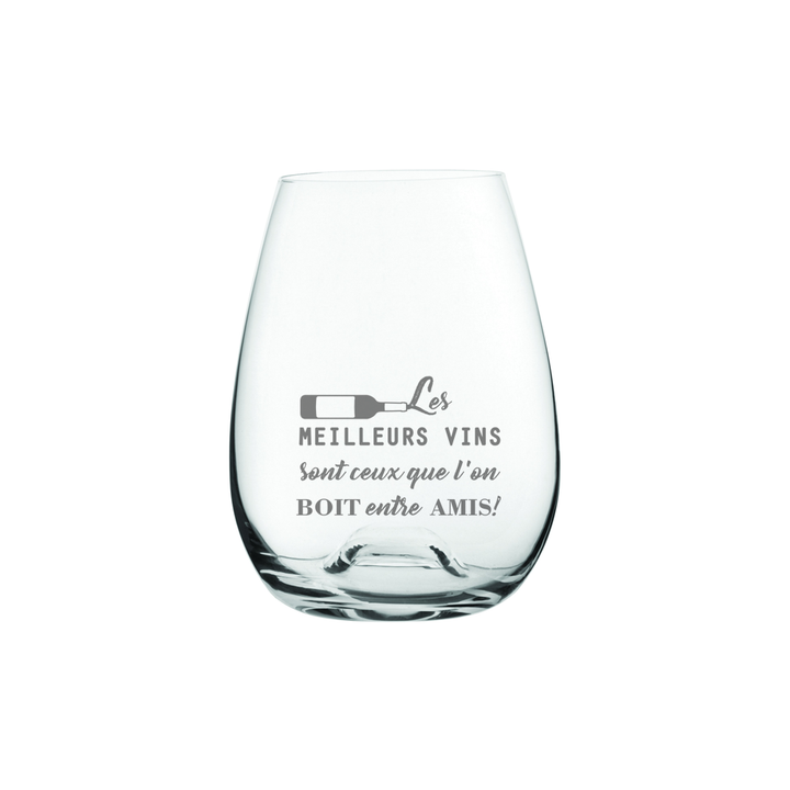 Verre gravé - Les meilleurs vins entre amis!