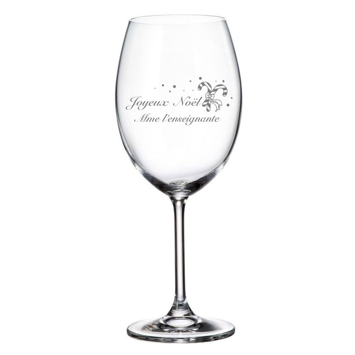 Verre gravé - Joyeux Noël Mme l'enseignante
