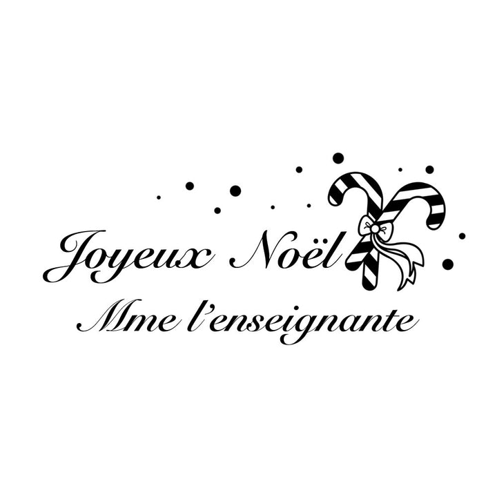 Verre gravé - Joyeux Noël Mme l'enseignante