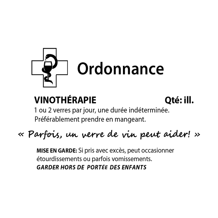 Verre gravé - Ordonnance Vinothérapie