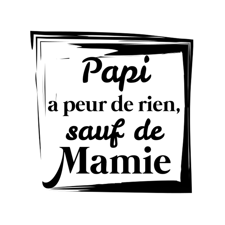 Verre gravé - Papi a pas peur