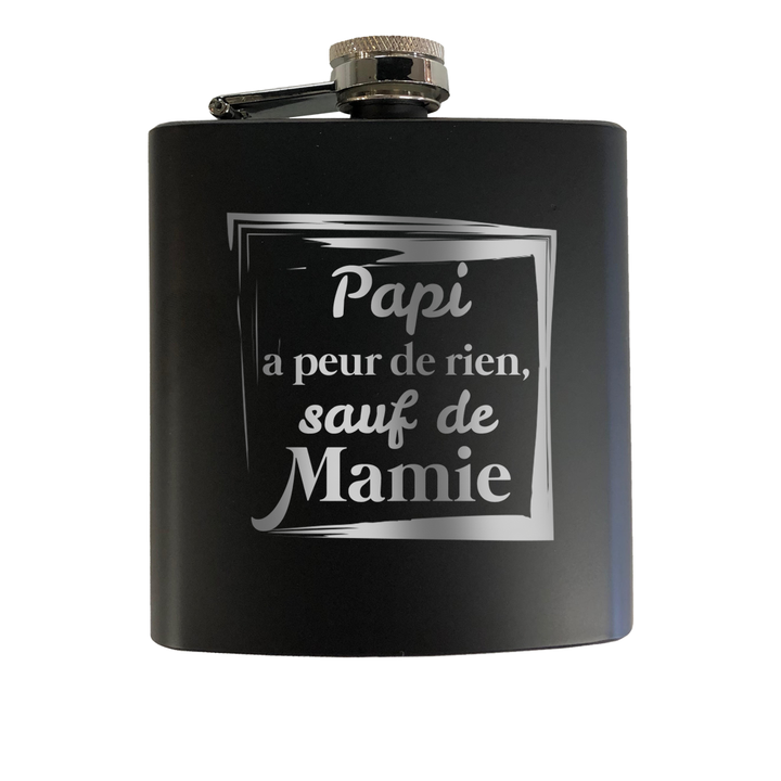 Verre gravé - Papi a pas peur
