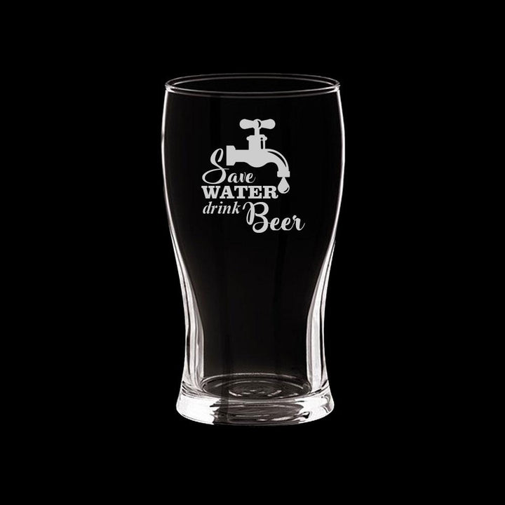Verre à bière gravé - Save Water Drink Beer