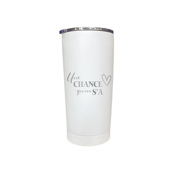 Verre gravé - Une chance qu'on s'a