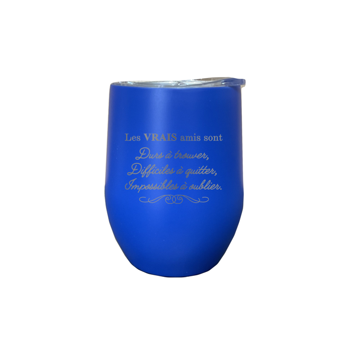 Verre gravé - Les vrais amis