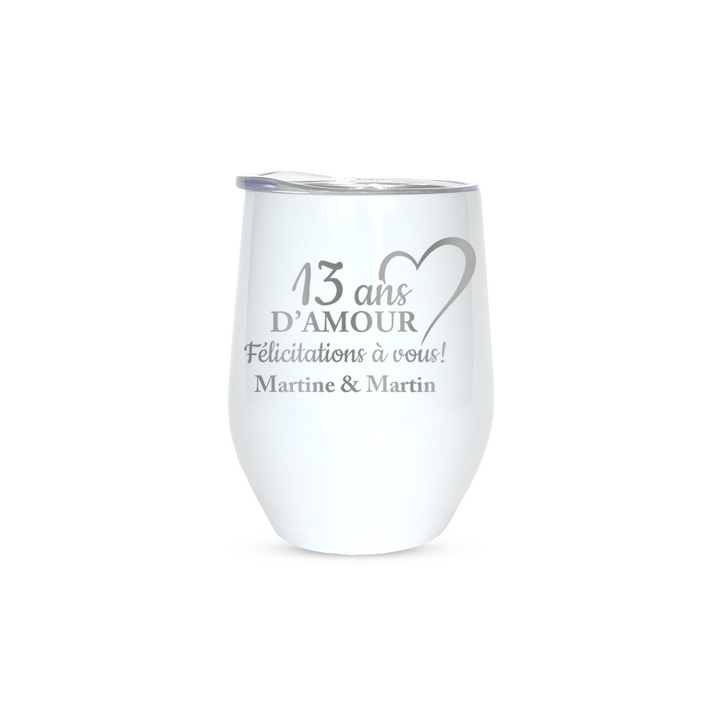 Verre gravé - Année d'amour