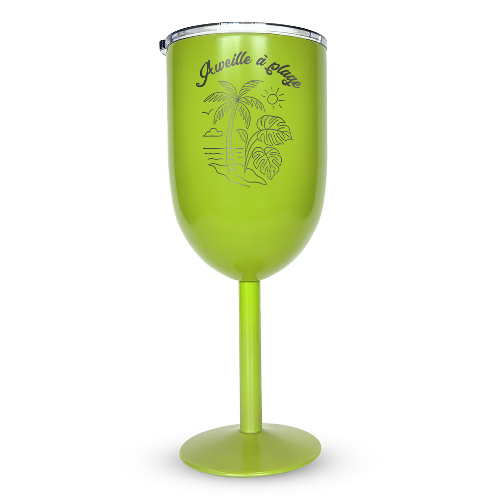 Verre gravé - Aweille à la plage