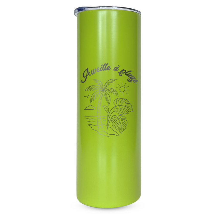 Verre gravé - Aweille à la plage