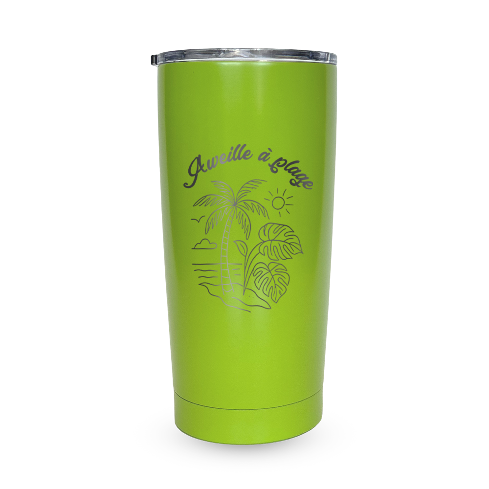 Verre gravé - Aweille à la plage