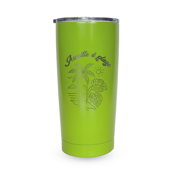 Verre gravé - Aweille à la plage